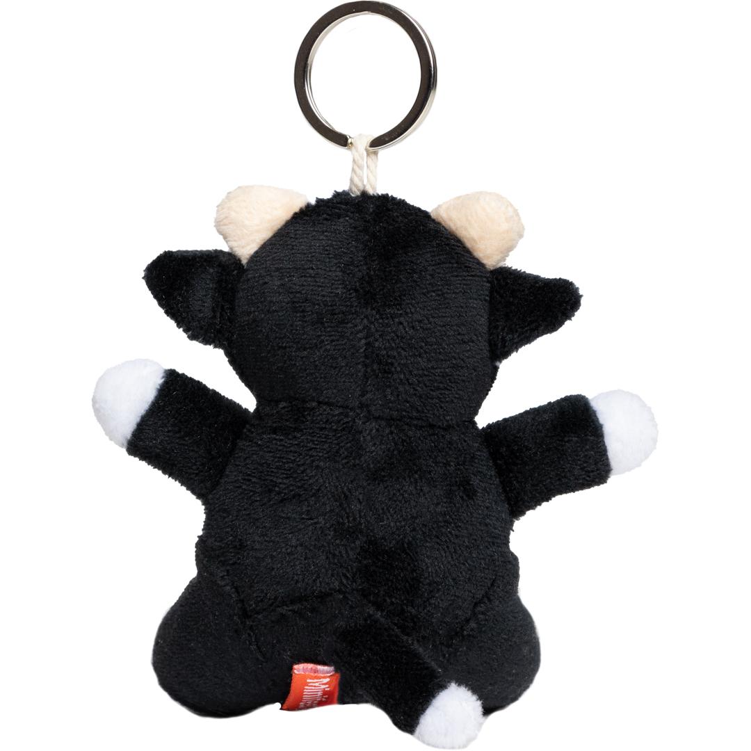 M160385 Black/white - Plush cow with keychain - mbw